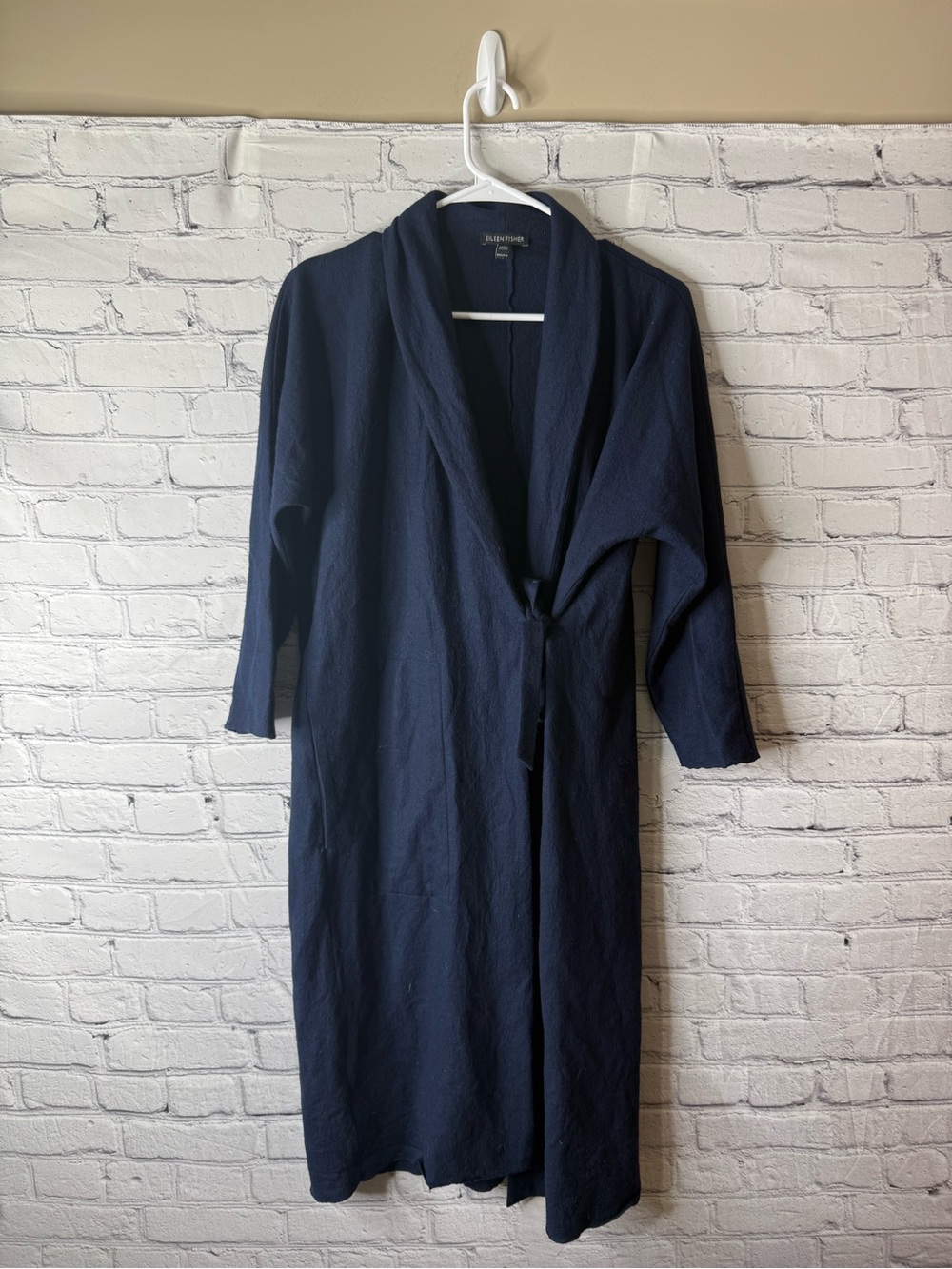 Eileen Fisher Navy Longline Wrap Cardigan size XXS